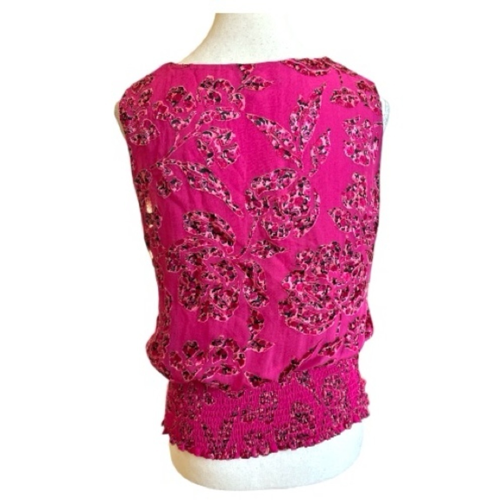 White House Black Market Silk Floral Blouse Size Small - Picture 6 of 11